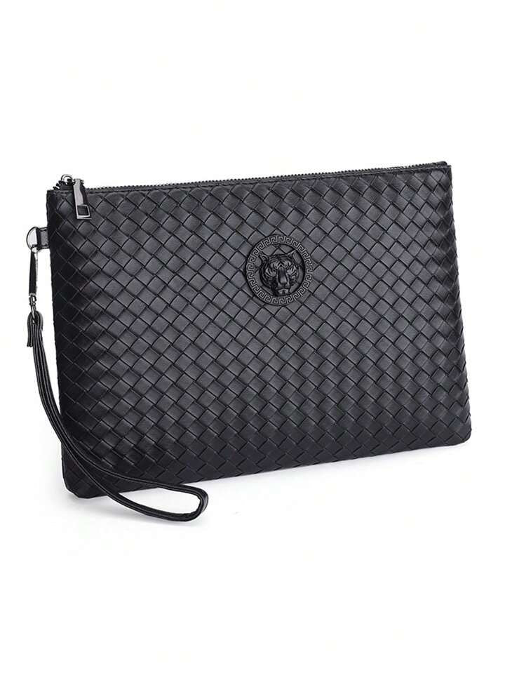 Pochette en cuir tressé